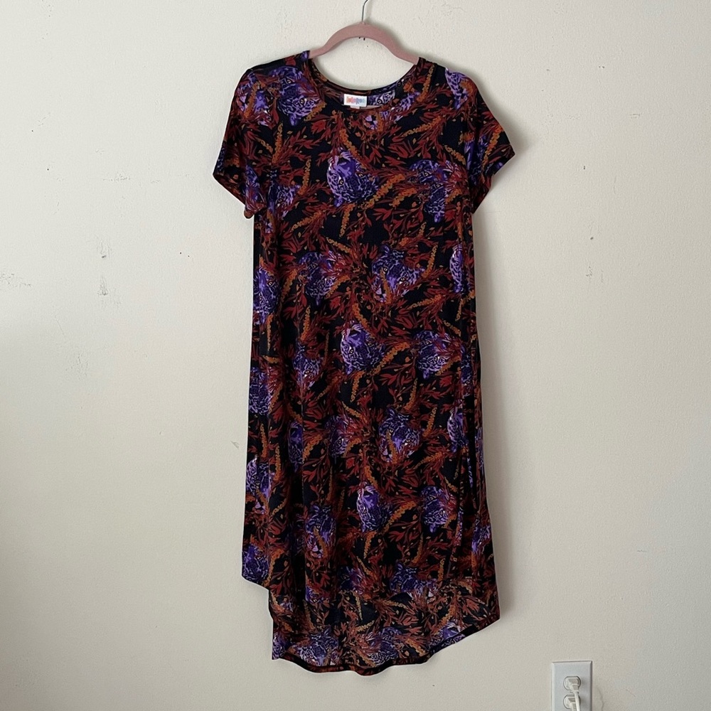 Purple Leopard T-Shirt Dress